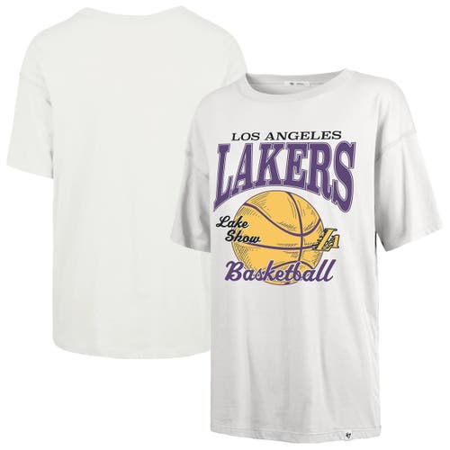 47 Brand '47 White Los Angeles Lakers City Edition Down Court Sadie T-shirt