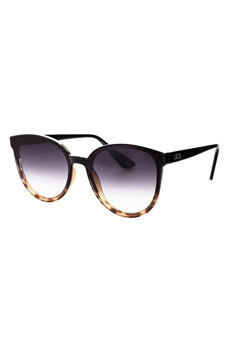 OTRA Dali Square Sunglasses, Alternate, color, Black To Tort/ Smoke Fade
