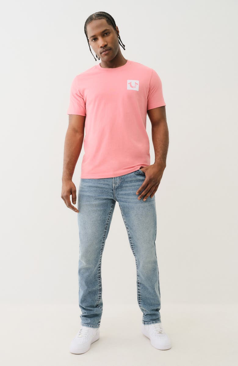 True Religion Geno Big T Flap Slim Fit Jeans, Alternate, color, Light Mellow Wash