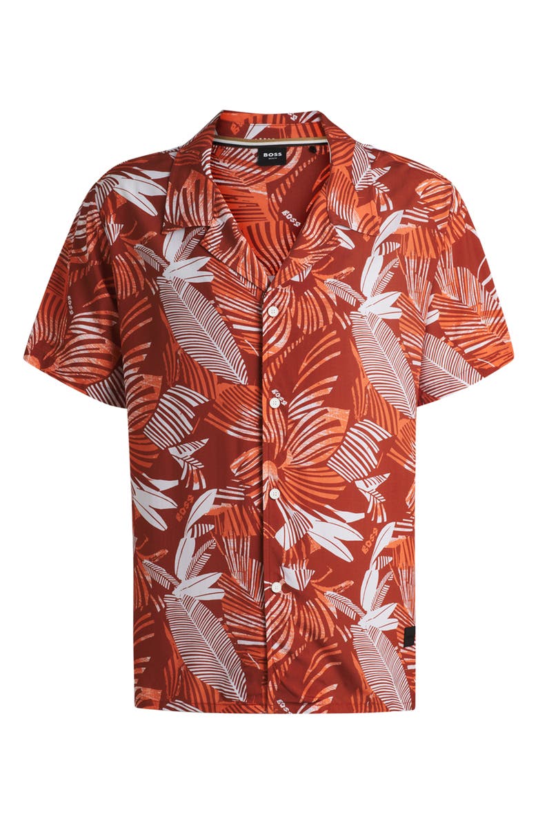 BOSS Beach Camp Shirt, Alternate, color, Bright Orange