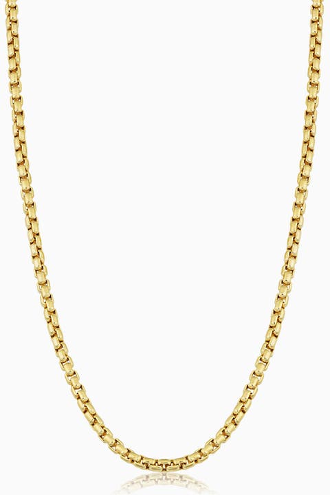 14K Gold Round Bodega Chain Necklace
