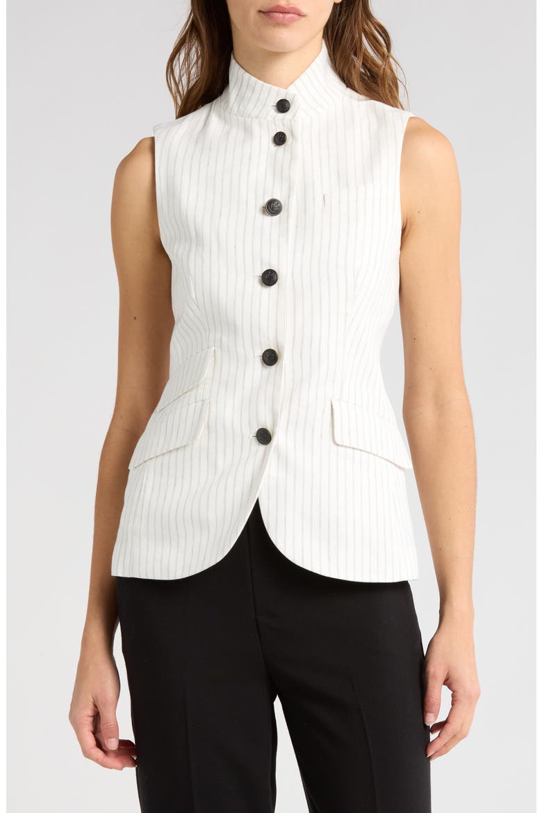 Slade Cotton & Linen Vest, Main, color, WHITE STRIPE