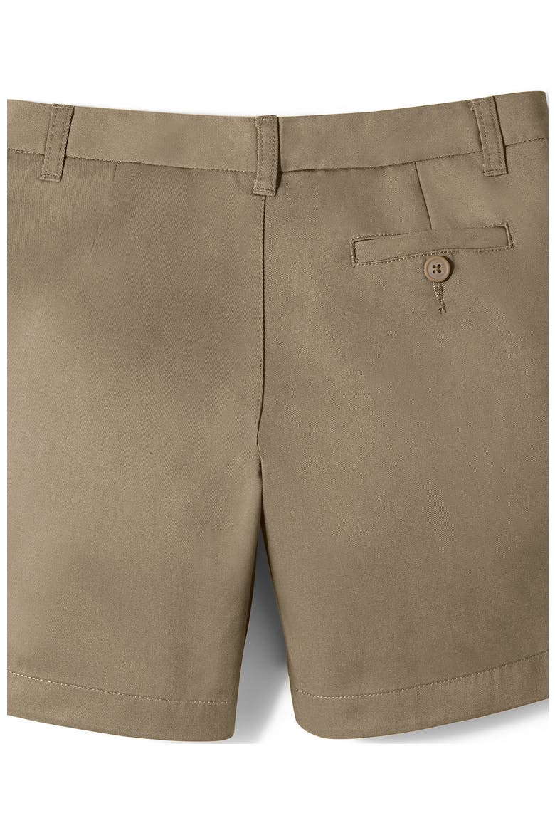 Little Girls Slim Plain Front Blend Chino Shorts, Alternate, color, Khaki