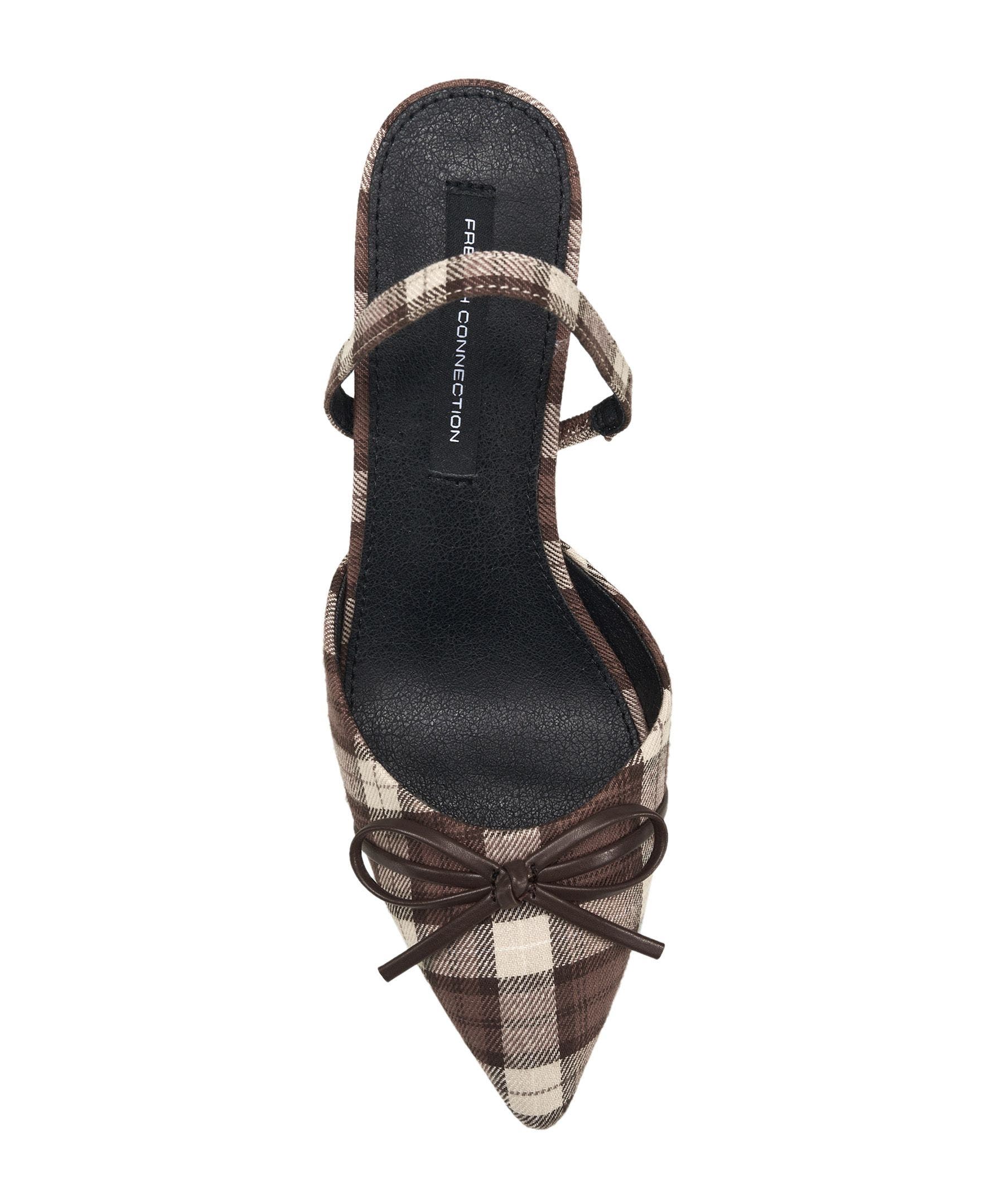 Bowy Plaid Kitten Heel, Alternate, color, Brown Multi