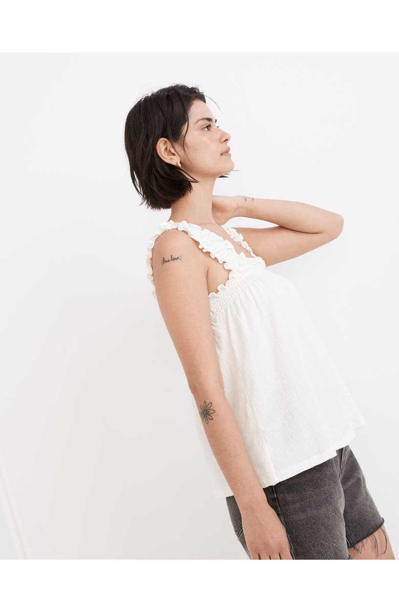 Madewell Lightspun Ruched Strap Knit Top, Alternate, color, 