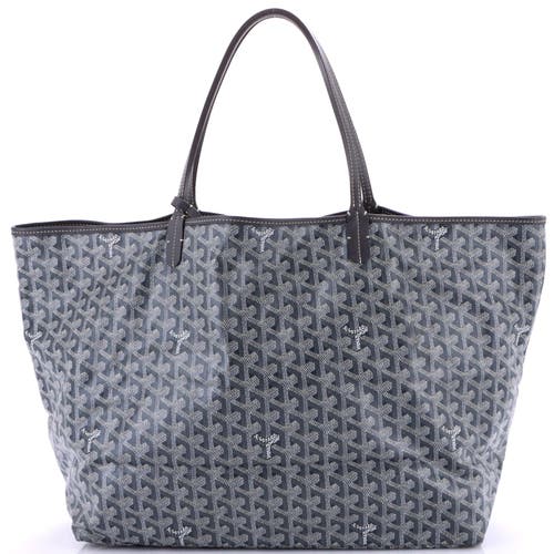 Pre-owned Goyard  Goyard Saint Louis Tote Coated Canvas Gm In Gray