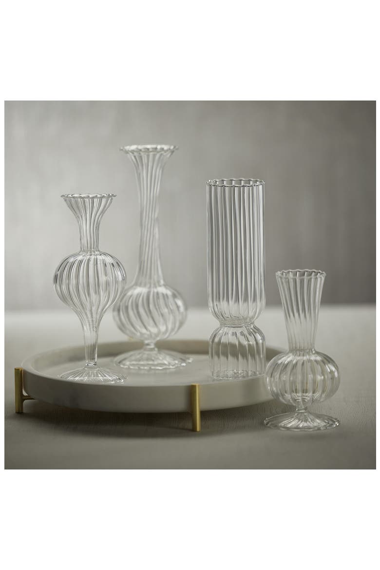 Marjorie Optic Set of 2 Decorative Glass Vases, Alternate, color, CLEAR