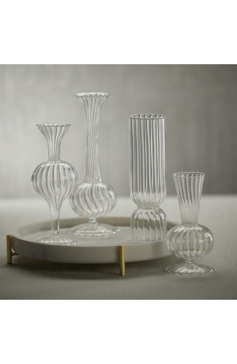 Zodax Marjorie Optic Set of 2 Decorative Glass Vases, Alternate, color, Clear