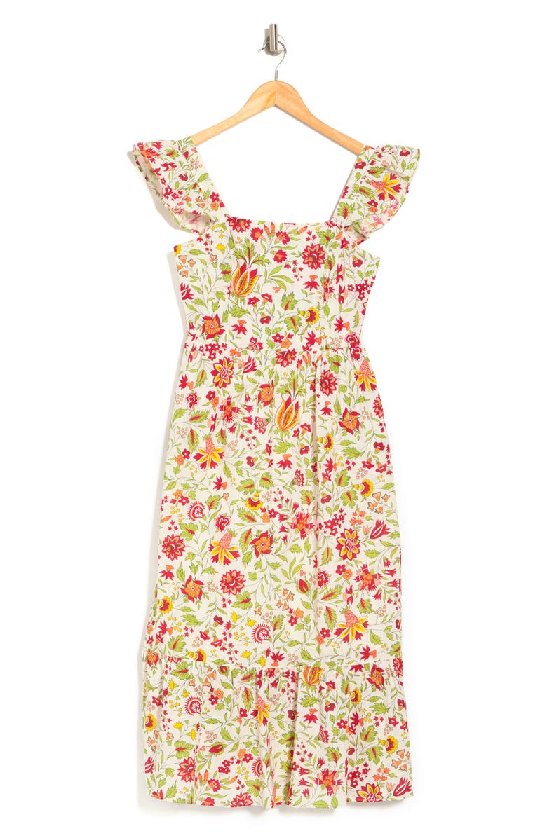 Maisie Flutter Sleeve Midi Dress, Alternate, color,