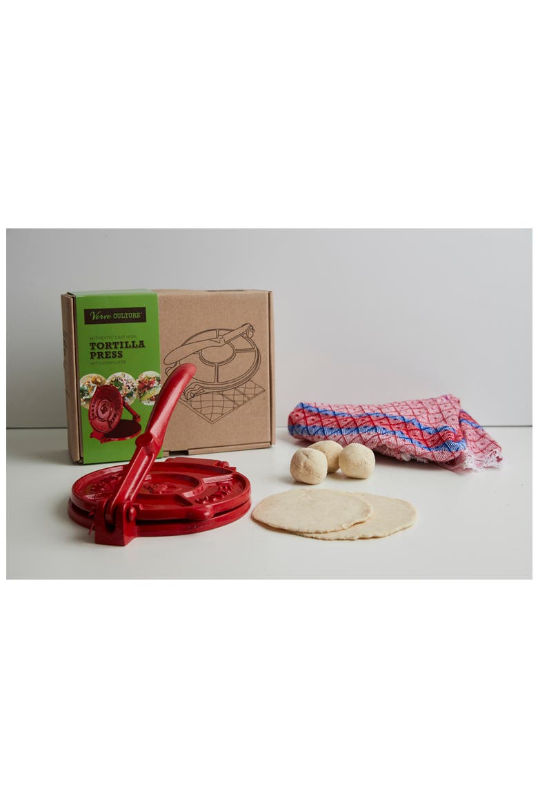 Red Cast Iron Tortilla Kit, Alternate, color, RED