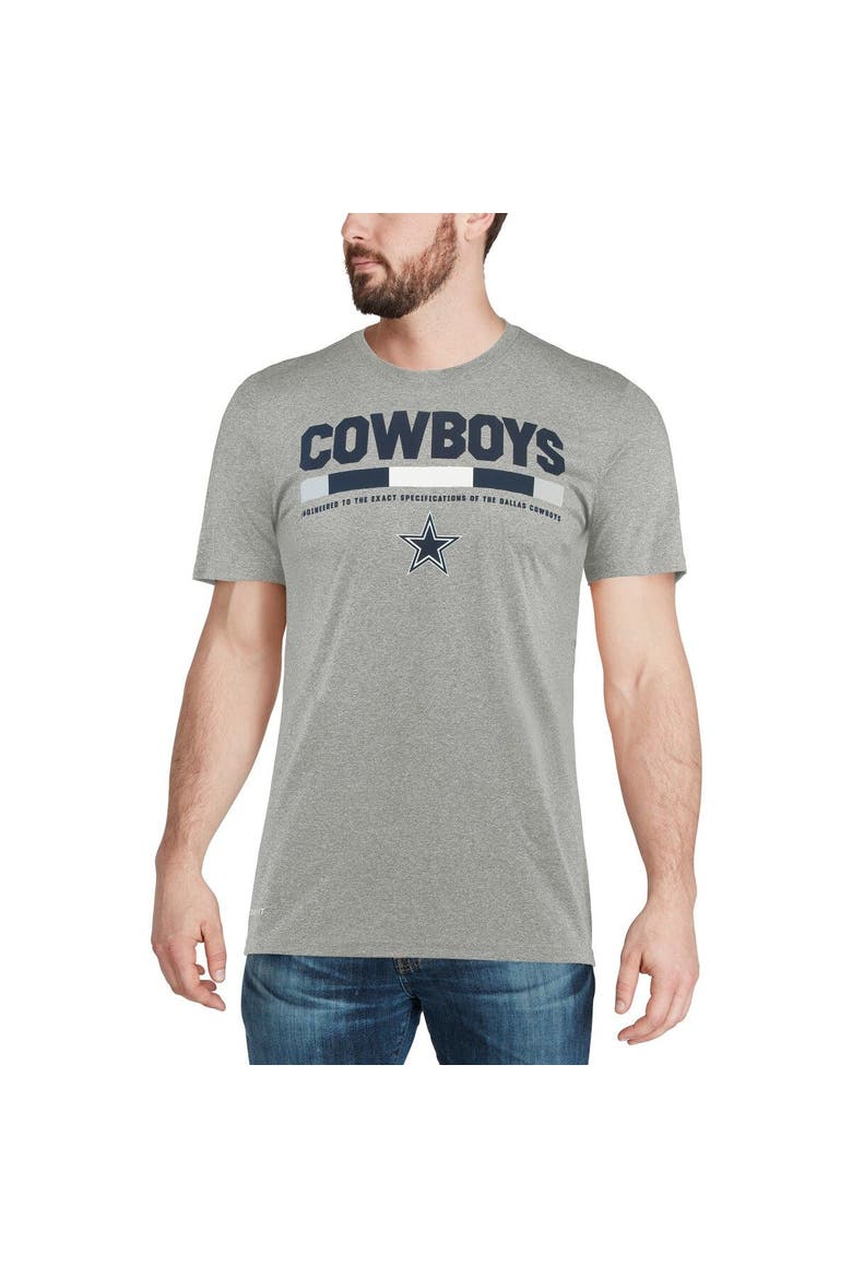 Men's Nike Heather Gray Dallas Cowboys Sideline Legend Staff Performance T-Shirt, Alternate, color, Heather Gray