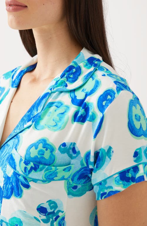 Alivia Jenna Shorts Pajamas In Floral Pond Blue