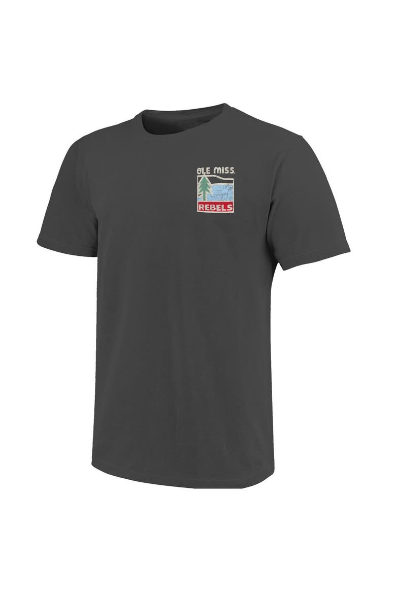 Men's  Graphite Ole Miss Rebels Comfort Colors Minimal Vista Distressed Graphics T-Shirt, Alternate, color, Graphite