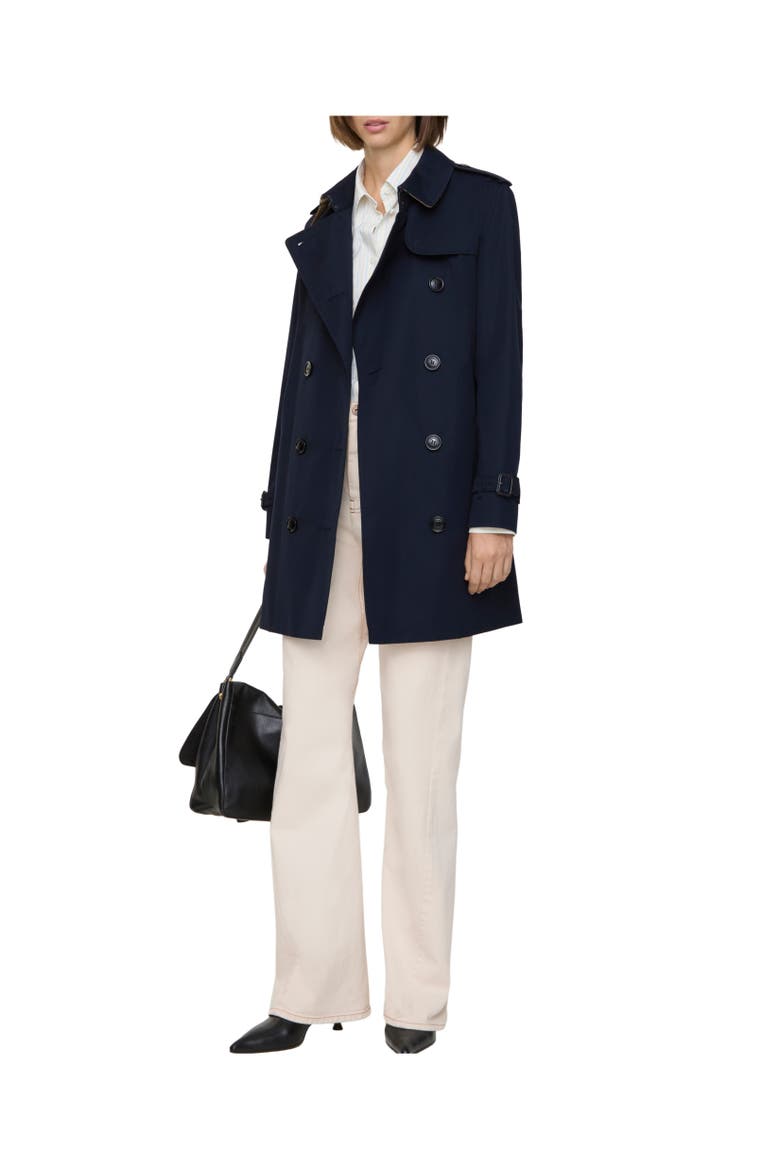 Short Kensington Heritage Trench Coat, Alternate, color, Coal blue