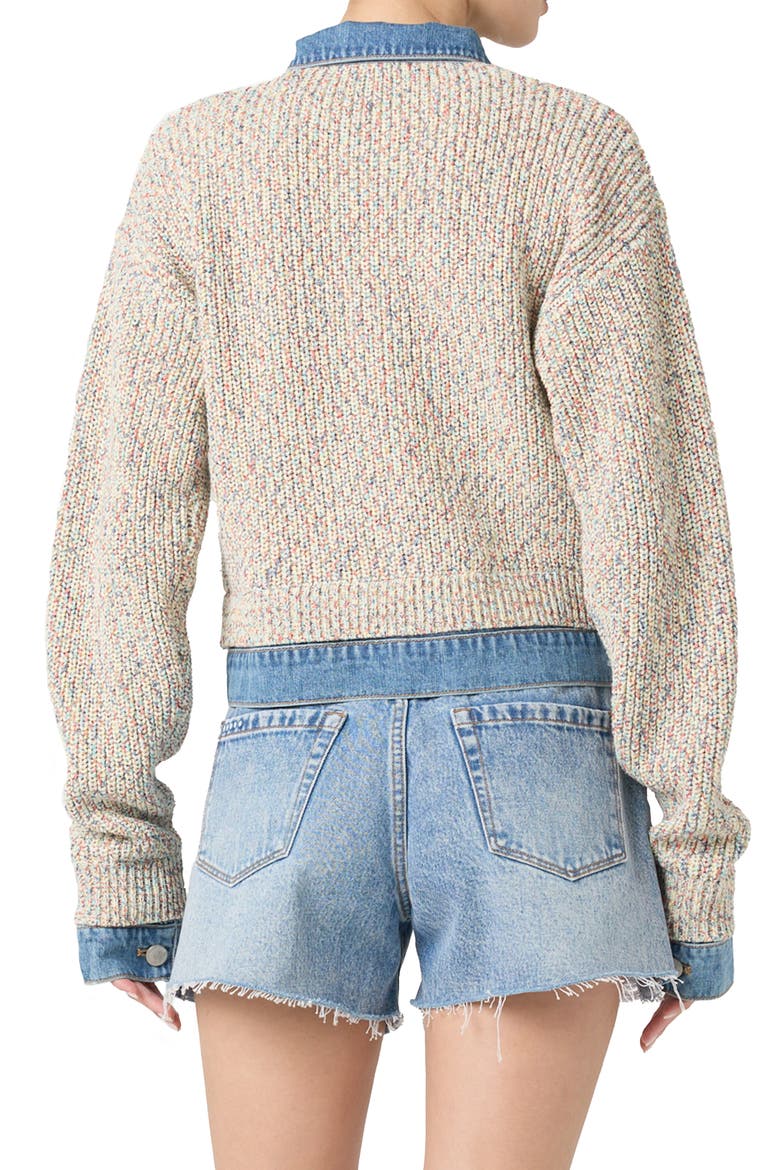Knit Trucker Jacket, Alternate, color, HAPPY PLACE