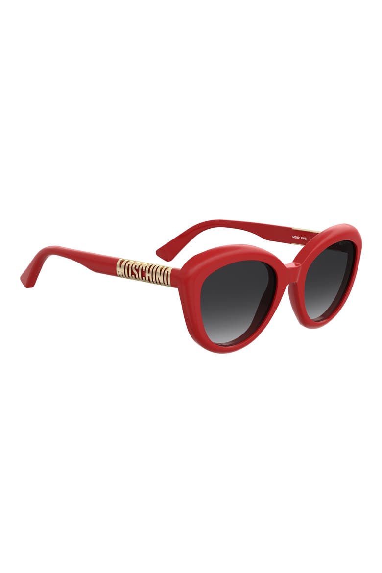 54mm Gradient Cat Eye Sunglasses, Alternate, color, RED/ DARK GREY SF