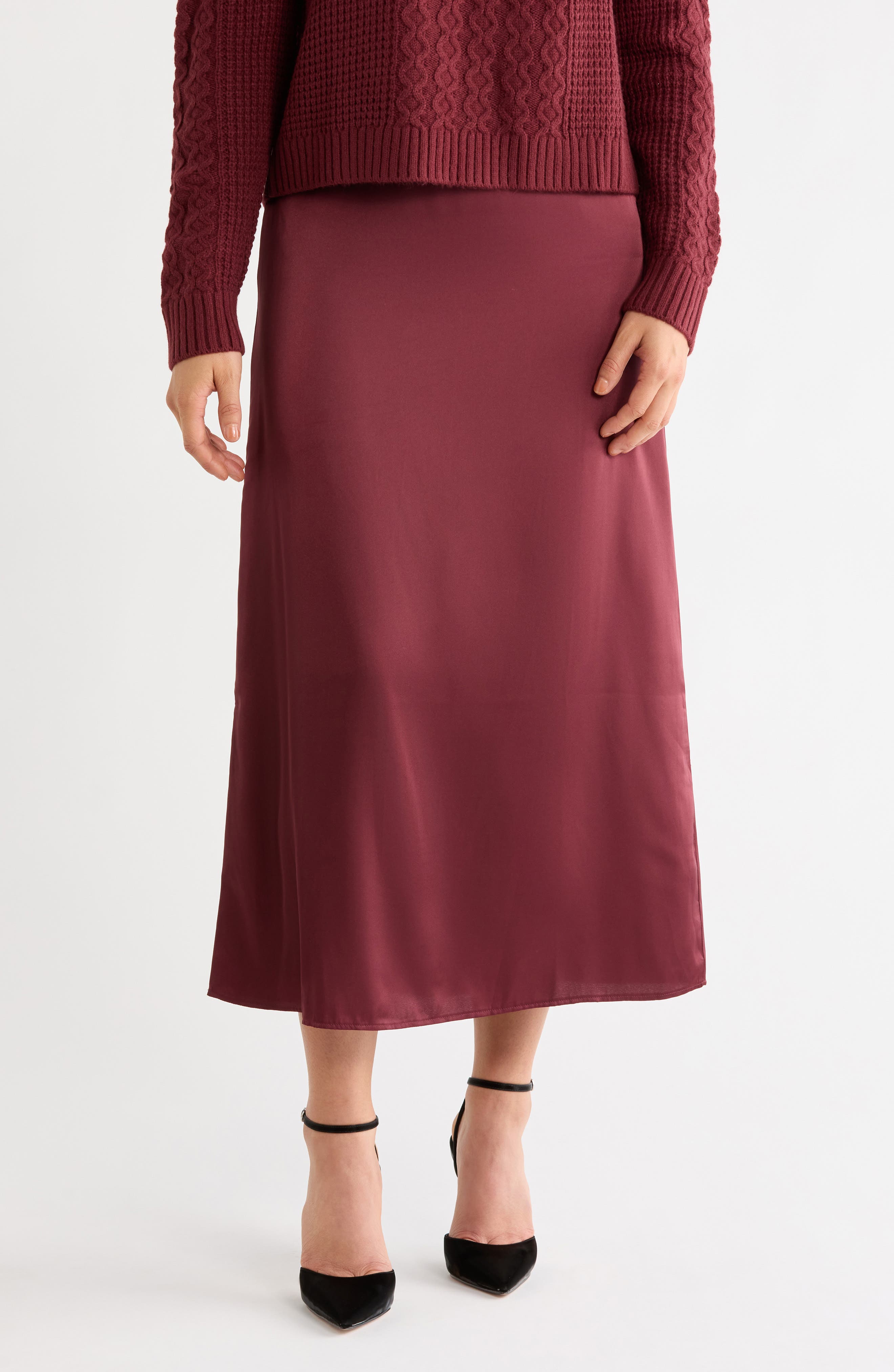 Satin Midi Skirt