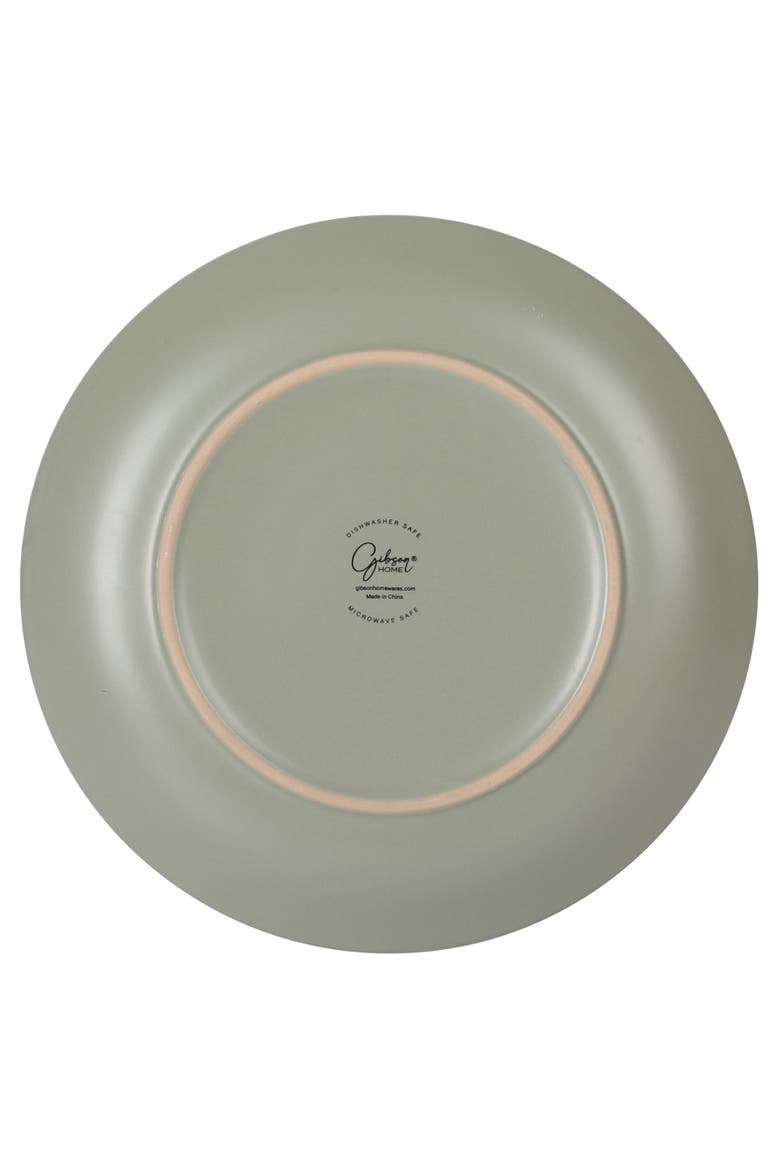 Dinah Double Bowl Stoneware Embossed Dinnerware Set, Alternate, color, Green