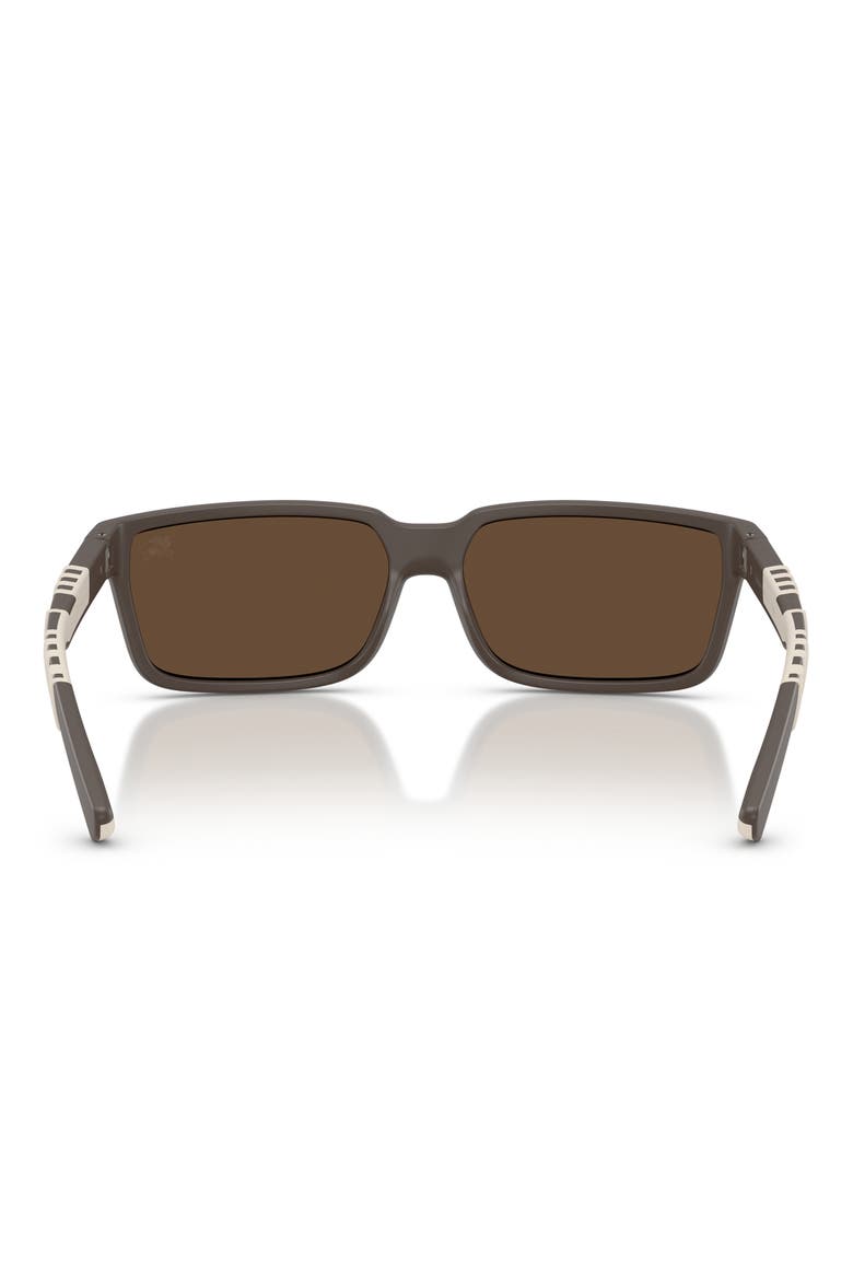 61mm Rectangle Sunglasses, Alternate, color, MATTE BROWN / DARK BROWN