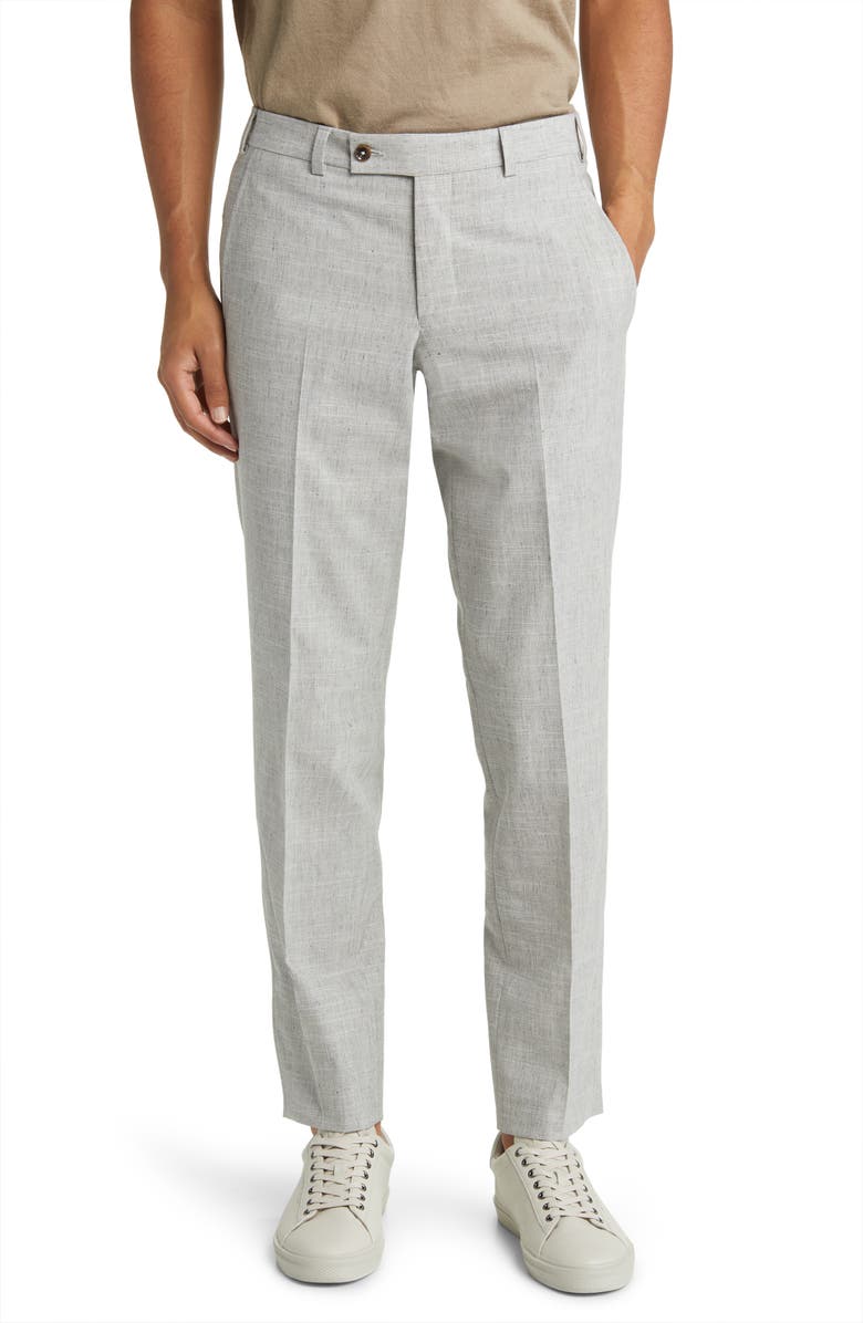 Ted Baker London Jerome Trim Fit Soft Constructed Stretch Wool Blend Tapered Leg Pants, Main, color,