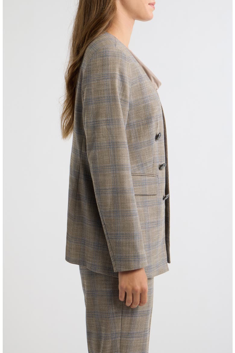 Faux Double Breasted Blazer, Alternate, color, NATURAL CLAY MULTI