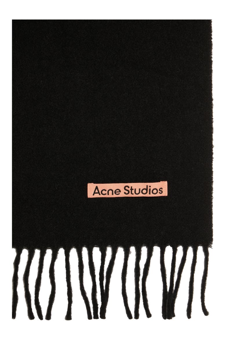 Cashmere Fringe Scarf, Alternate, color, BLACK