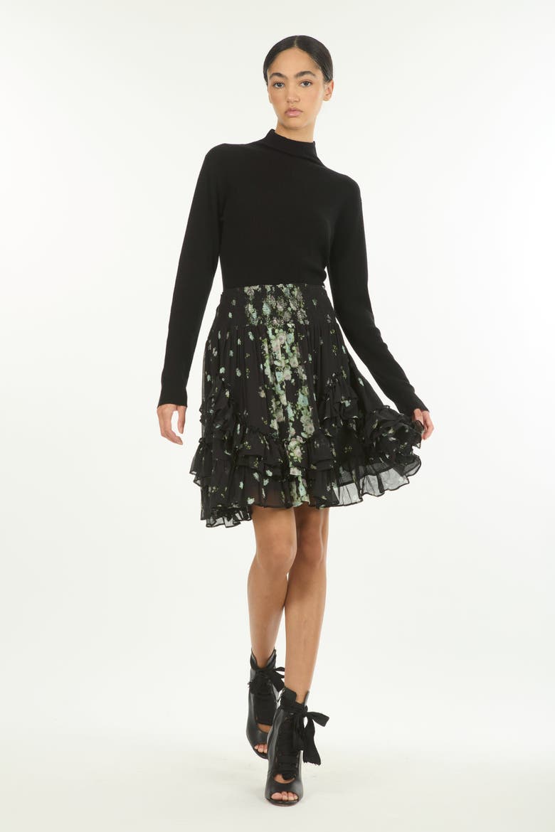 Aeria Skirt, Alternate, color, Black Floral Alley