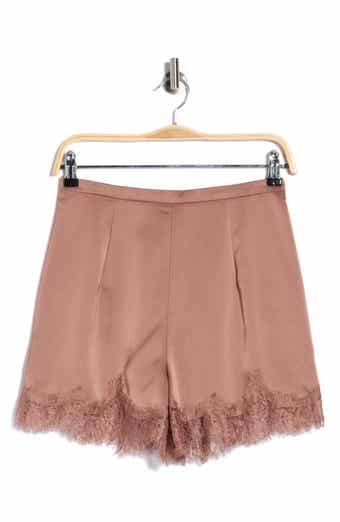 Lace Trim Satin Shorts