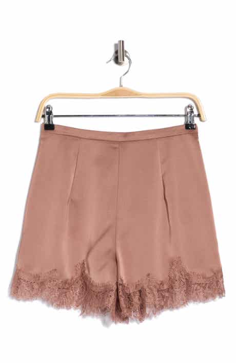 Lace Trim Satin Shorts
