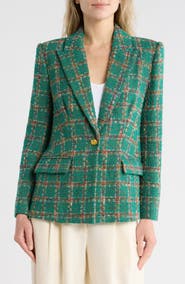L'AGENCE Gweny Relaxed Fit Tweed Blazer