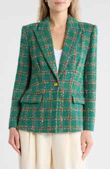 L'AGENCE Gweny Relaxed Fit Tweed Blazer