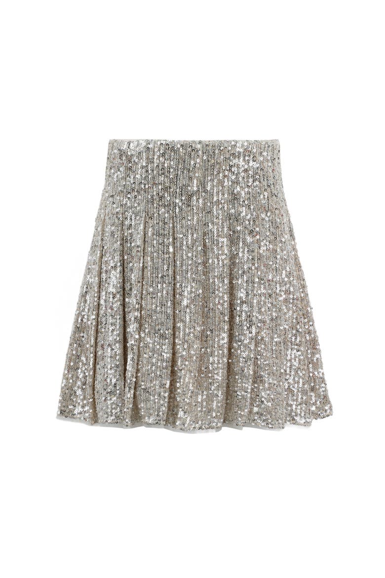 Party Shimmer Sequin Skirt, Main, color, Silver