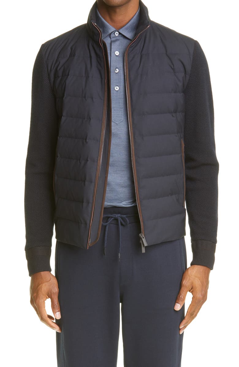ZEGNA Trofeo Elements Hybrid Down Jacket, Main, color, 