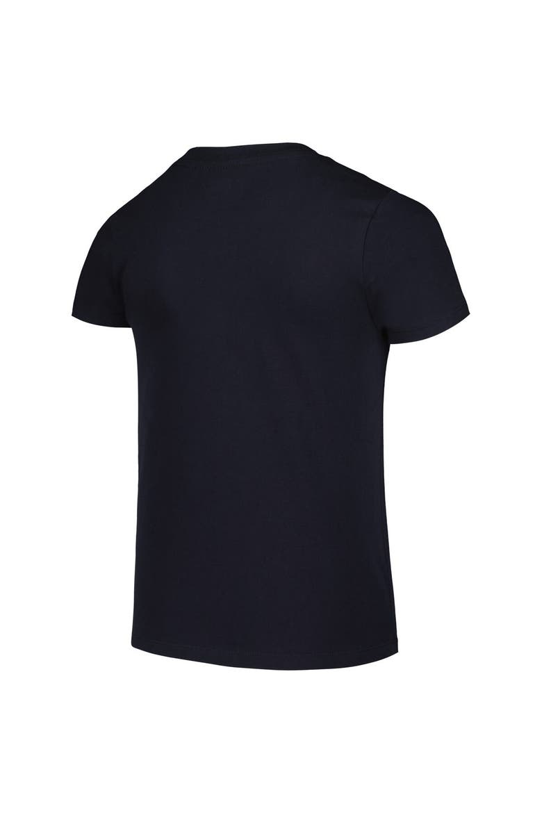Girls Youth New Era Navy Boston Red Sox Sequin V-Neck T-Shirt, Alternate, color, Navy