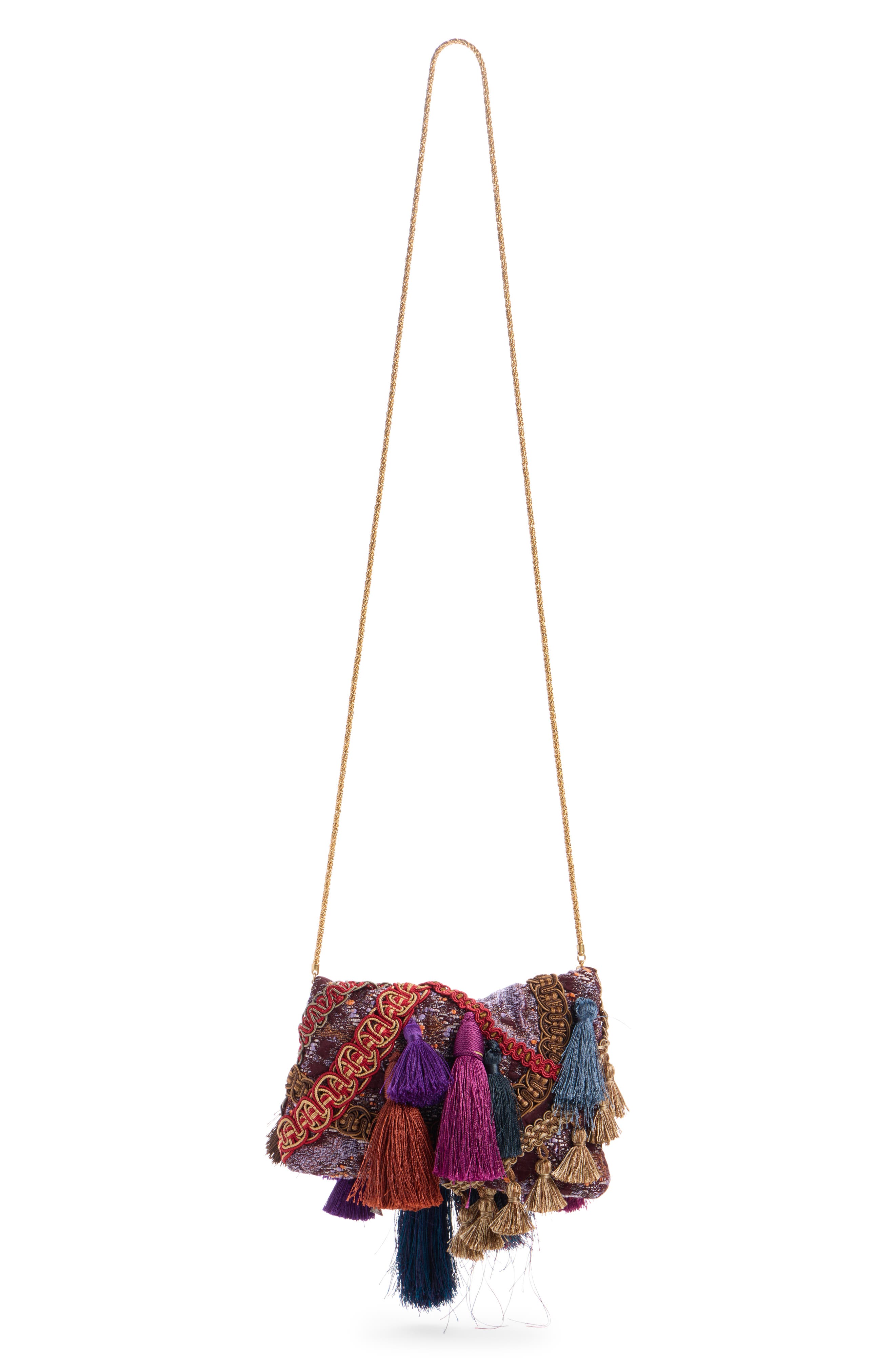 Dries Van Noten Tassel Trimmed Envelope Clutch, Alternate, color, 