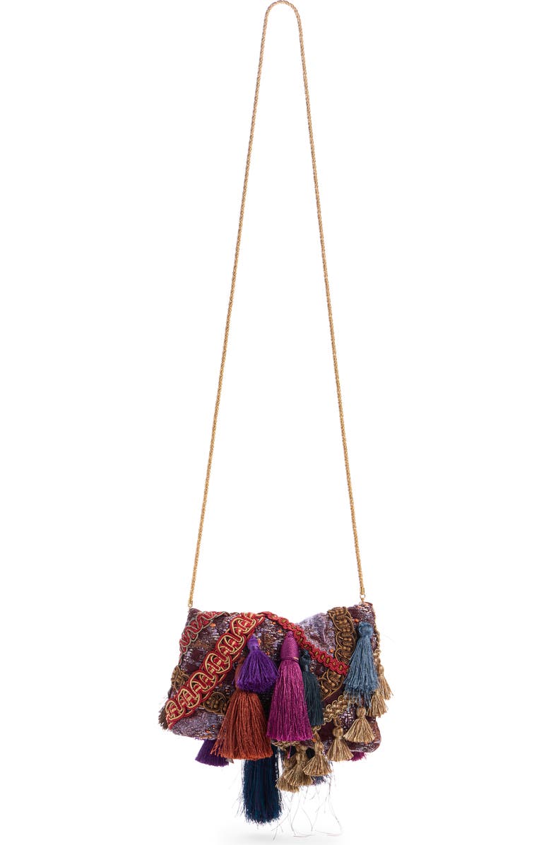 Dries Van Noten Tassel Trimmed Envelope Clutch, Alternate, color,