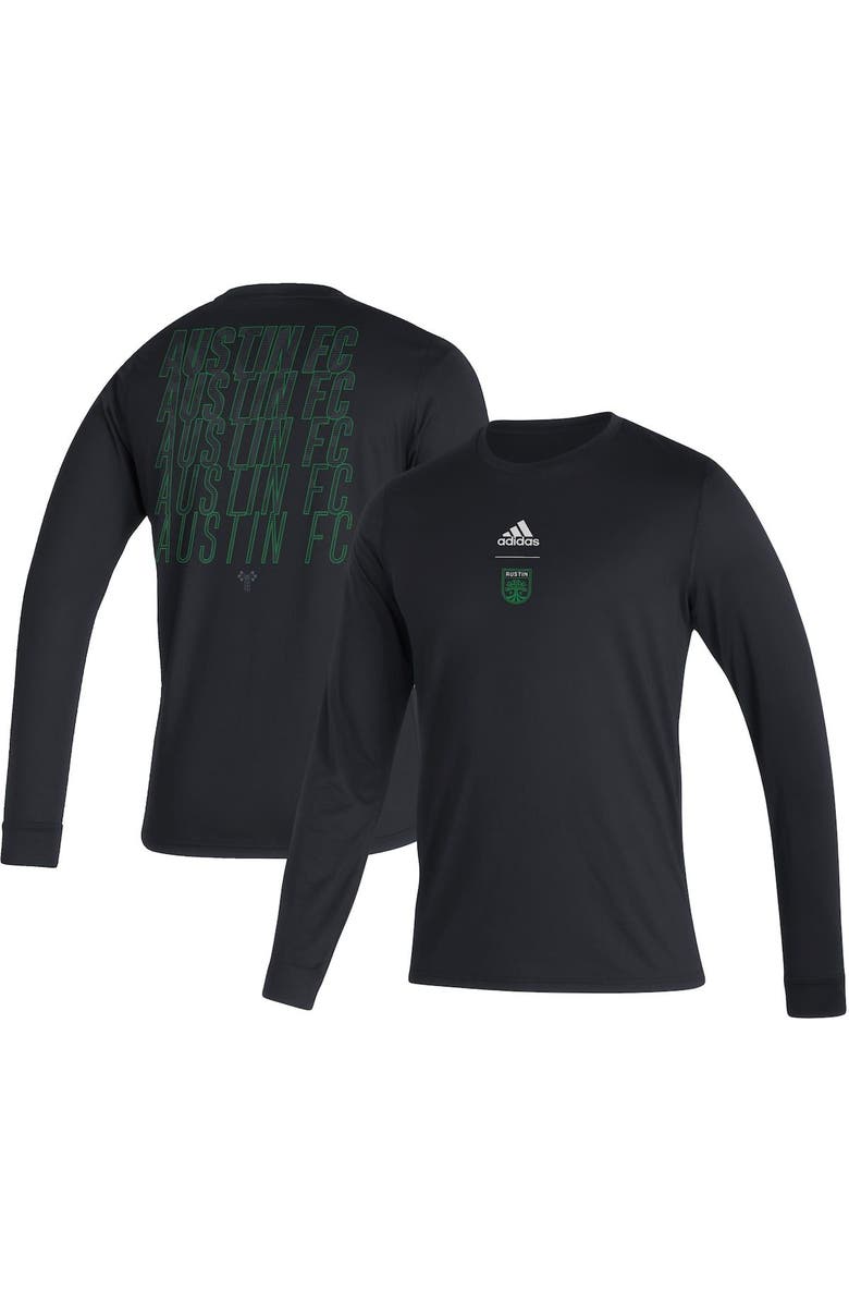 adidas Men's adidas Black Austin FC Club Long Sleeve T-Shirt, Main, color, 