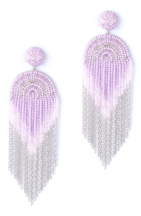 Circe Beaded Fringe Drop Earrings