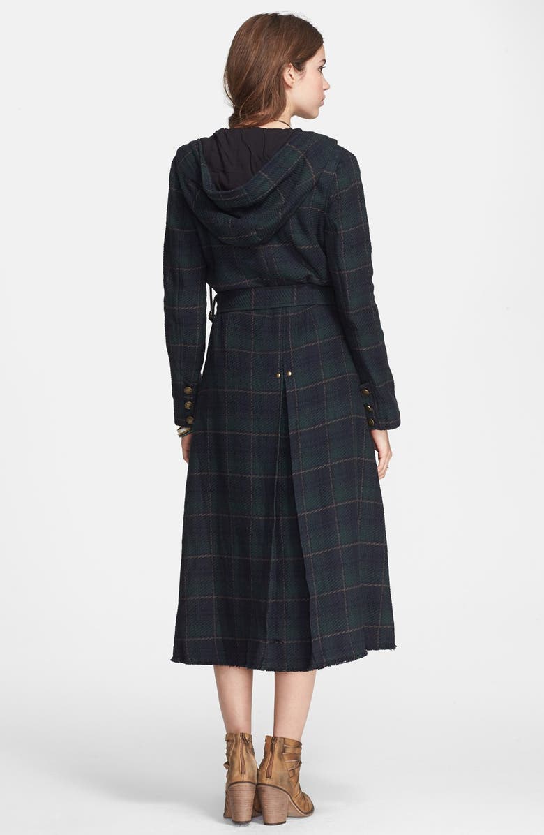 Free People Plaid Hooded Maxi Coat, Alternate, color,