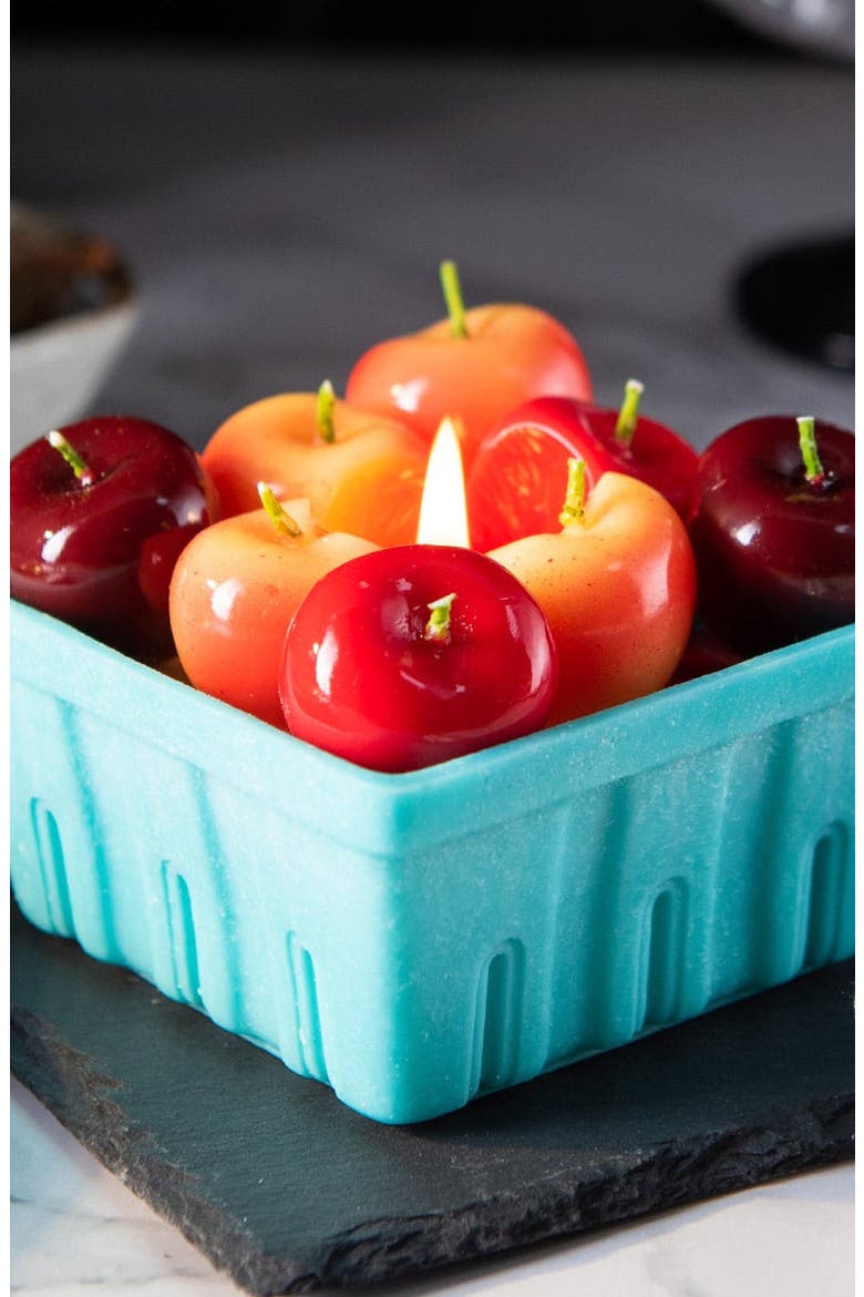 Cherry Basket Candle, Alternate, color, Red / Turquoise