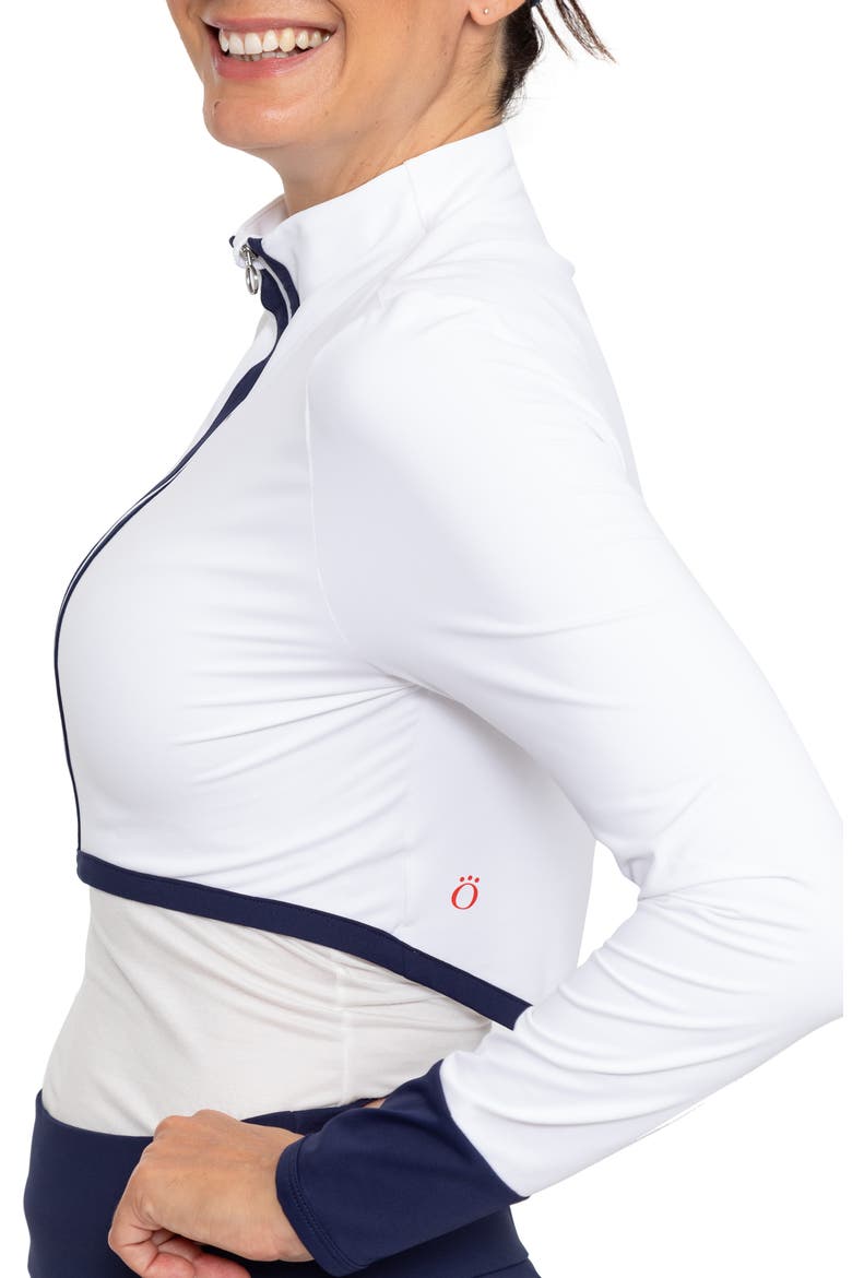 Sun's Out Crop Golf Jacket, Alternate, color, WHITE/ NAVY