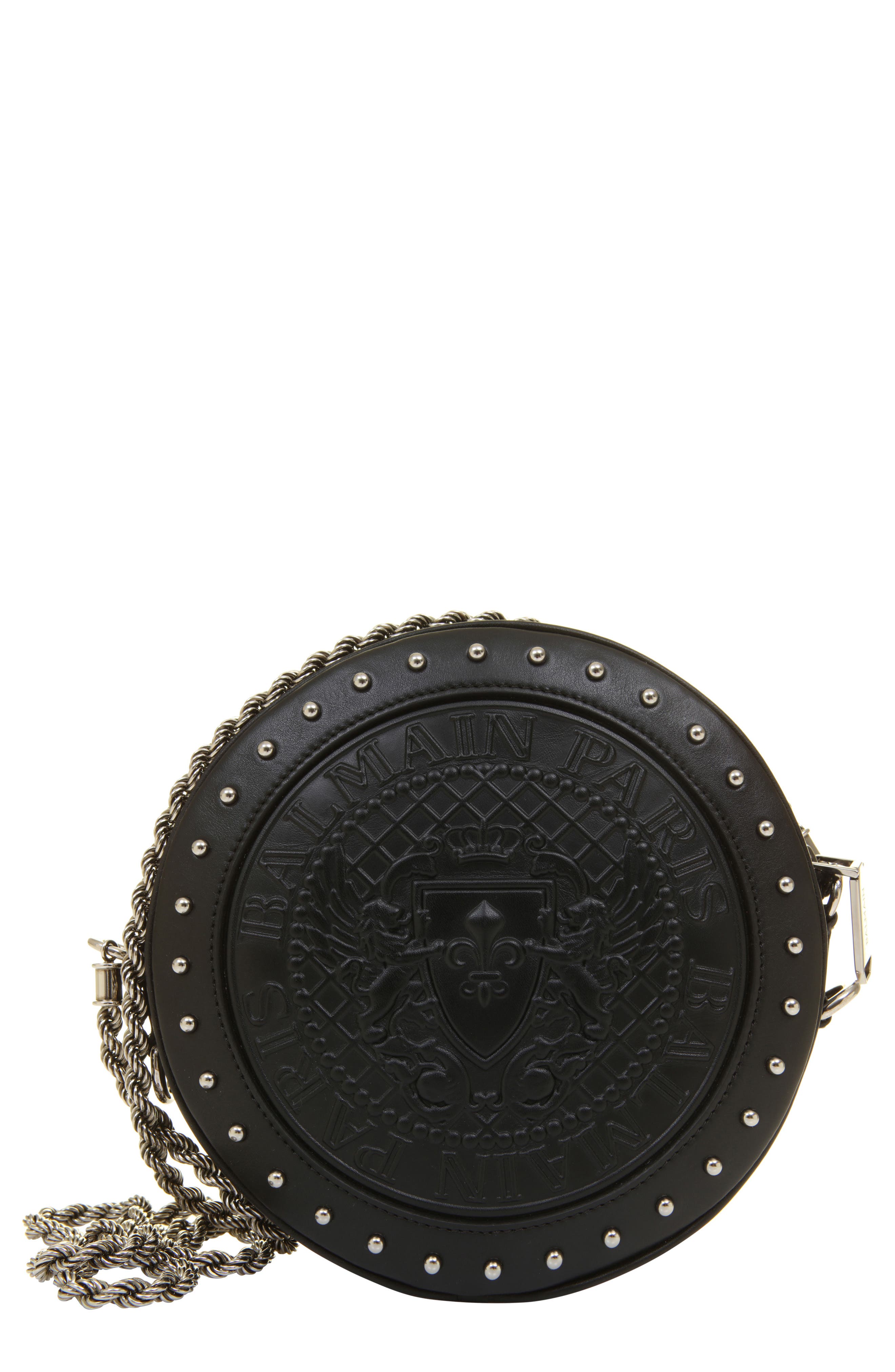 Balmain Renaissance Leather Shoulder Bag, Main, color, 