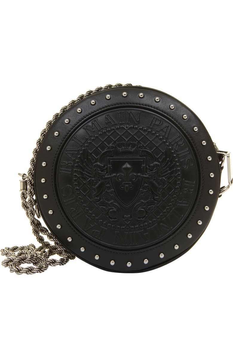 Balmain Renaissance Leather Shoulder Bag, Main, color,