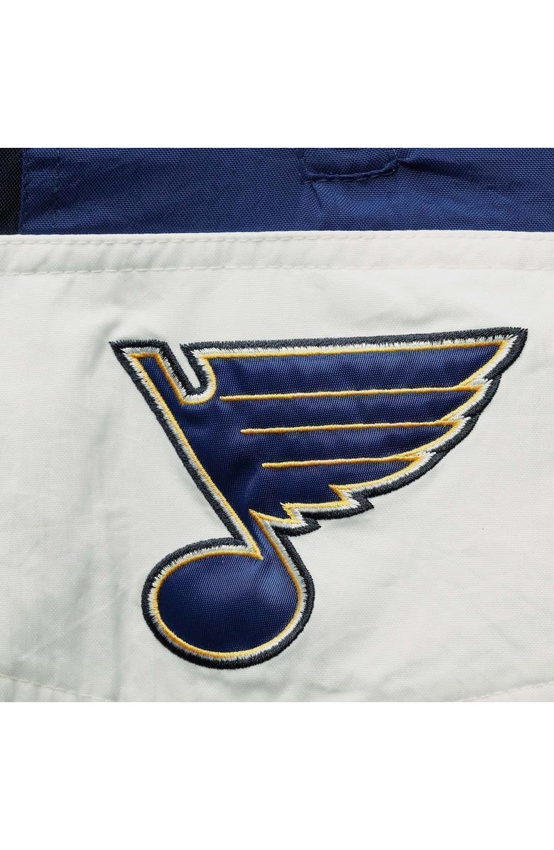 STARTER Men's Starter Blue/White St. Louis Blues Striker Half-Zip Hoodie, Alternate, color, 