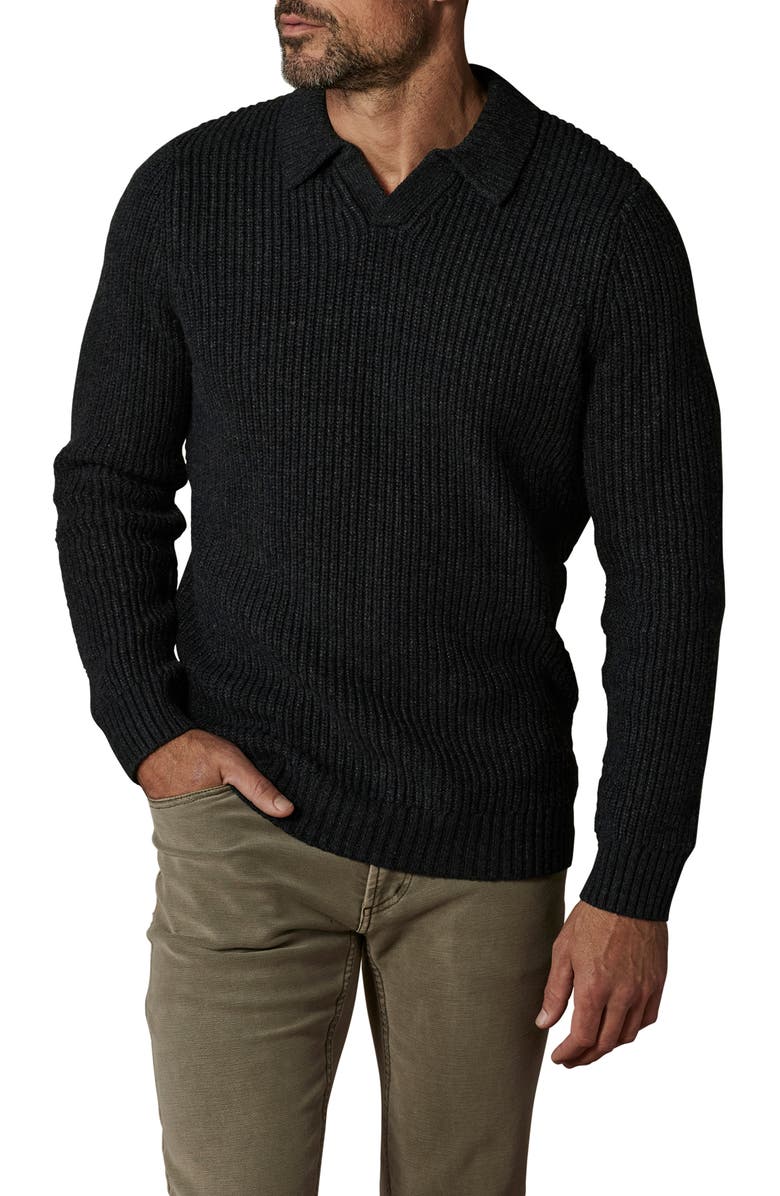 The Normal Brand Ribbed Cotton Blend Polo Sweater, Main, color,