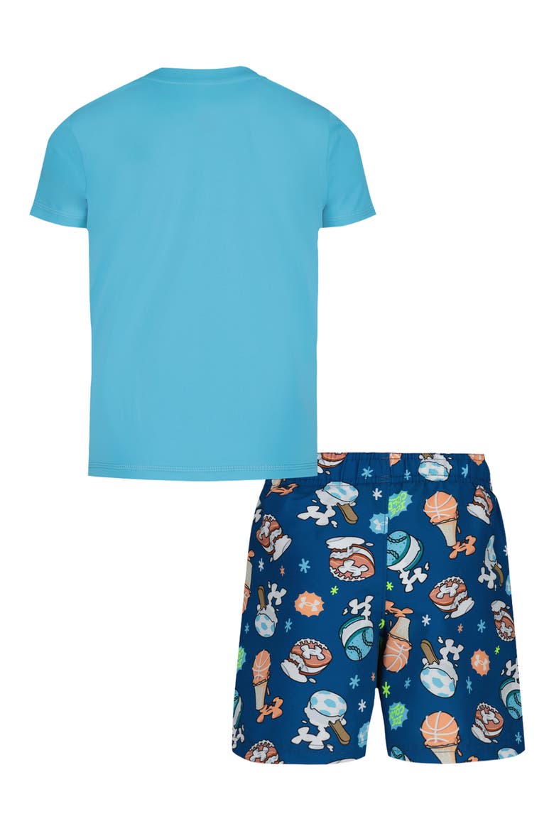 Kids' Ice Cream Rashguard & Swim Trunks Set, Alternate, color, FRESCO BLUE