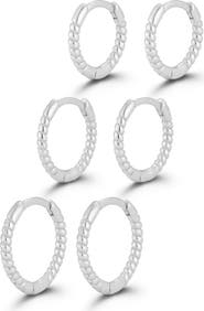 GLAZE JEWELRY Set of 3 Twist Huggie Hoop Earrings