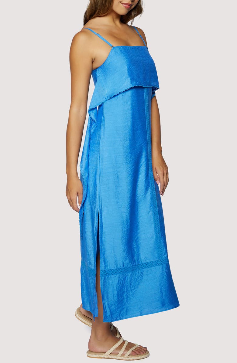 Lost + Wander Gleaming Waters Embroidered Detail Maxi Dress, Alternate, color, Blue