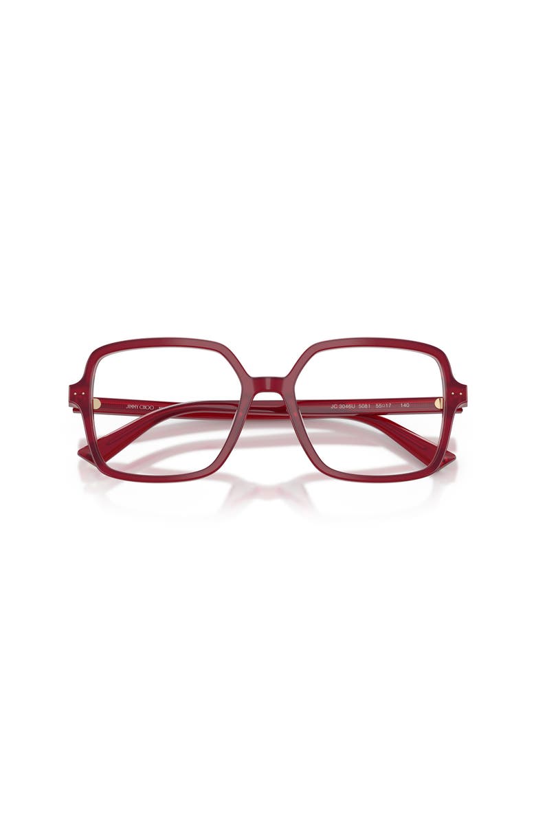 Jimmy Choo 55mm Square optical glasses, Alternate, color, Red