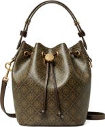 Tory Burch Mini T Monogram Coated Canvas Bucket Bag